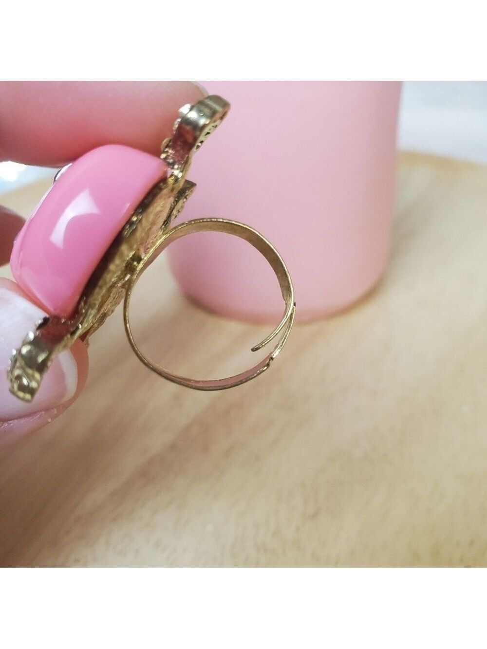 Pink Sugar Skull Ring New - Picture 4 of 7
